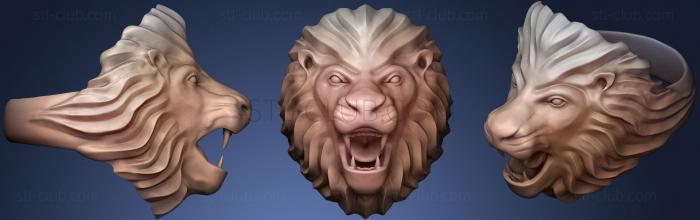 3D model Lion head ring (STL)